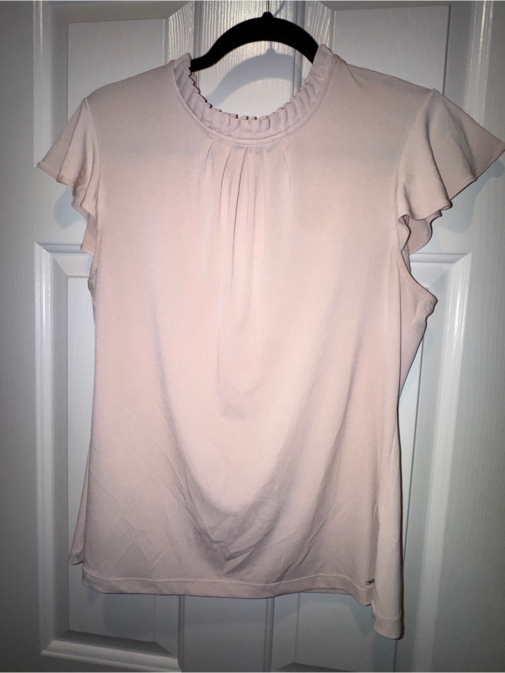 Calvin Klein Elegant Pastel Light Pink Women's Top. Size Large.